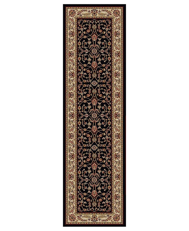 Closeout! Km Home 1596/1314/Black Pesaro Black 2'2" x 7'7" Runner Rug