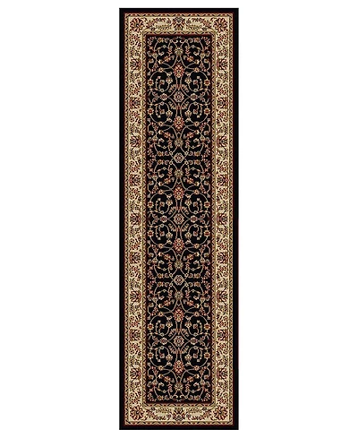 Closeout! Km Home 1596/1314/Black Pesaro Black 2'2" x 7'7" Runner Rug