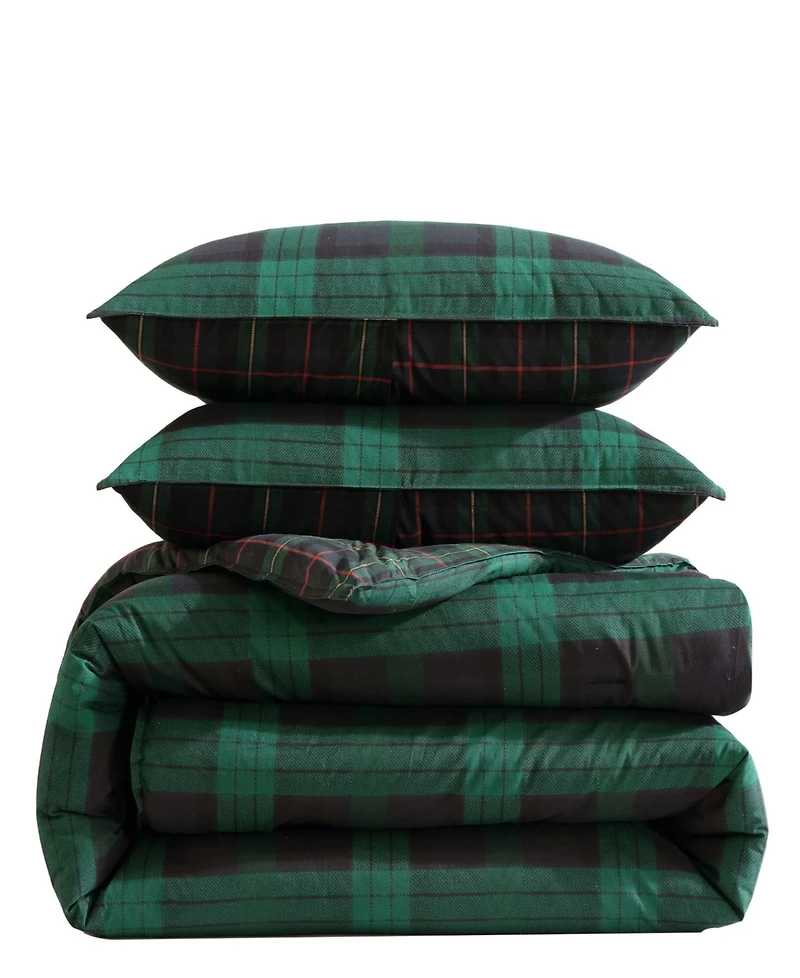 Eddie Bauer Woodland Tartan Green Duvet Cover Set