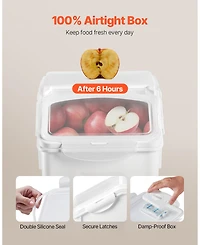 Sugift 4.5 Gallon Airtight Rice and Pet Food Storage Container 2 Pack with Wheels and Measuring Cups