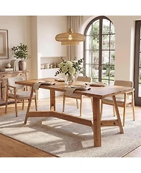 Tribesigns Dining Table,Farmhouse Brown Dinner Tables