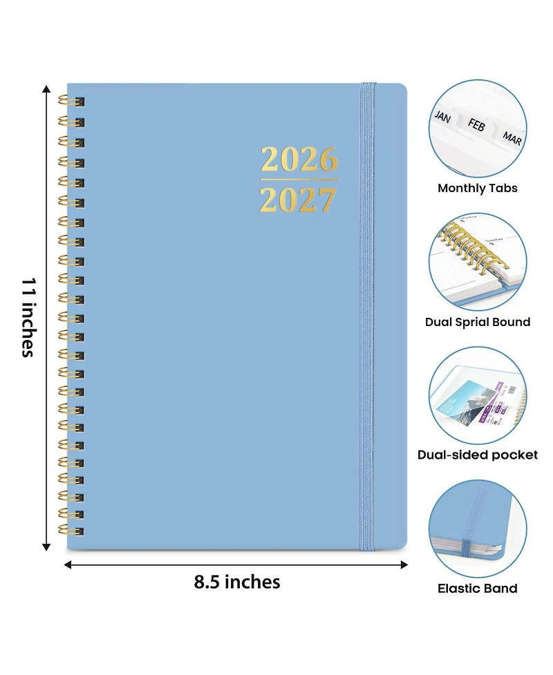 Danrong Academic Planner Weekly Monthly Hardcover Organizer with Tabs for Students Teachers