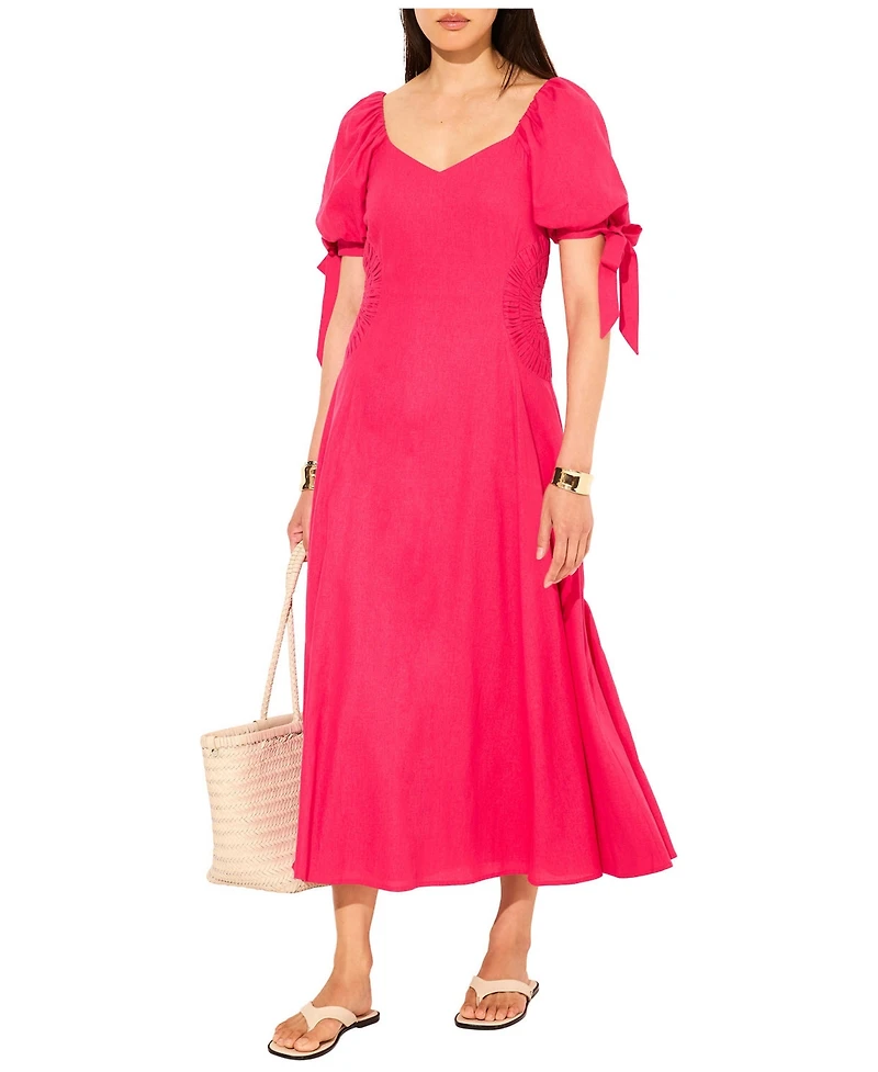 Mint Velvet Women's Linen Blend Tie Detail Maxi Dress