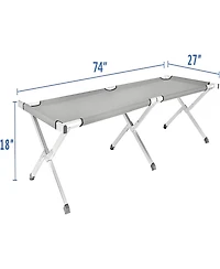 Sevorley Portable Folding Camping Cot with Aluminum Frame, Oxford Fabric and Carry Bag for Travel and Guest Use