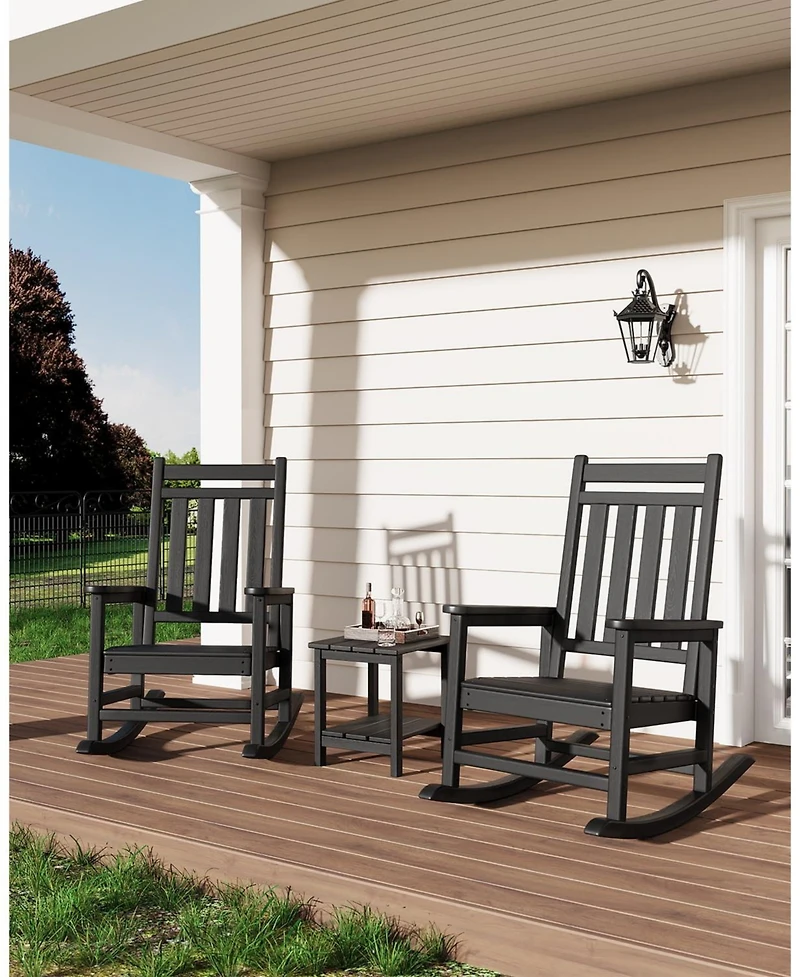 GarveeLife 2-Tier Outdoor Side Tables Set of 2, All Weather Hdpe Adirondack Patio End Table for Indoor