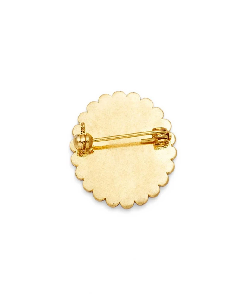 Fable England Eve Floral Brooch in Gold