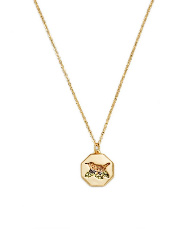 Fable England Wren and Blackberry Necklace in Gold