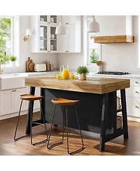 Tribesigns Kitchen Island with Storage,Open Shelving Bar Table with Large Worktop