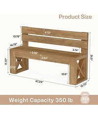 Tribesigns Solid Wood Entryway Bench, Modern End of Bed Bench