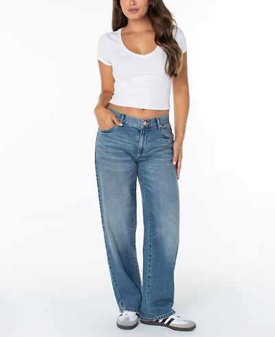 Celebrity Pink Juniors' V-Pitch Straight-Leg Jeans