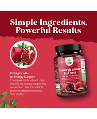 Nature's Craft Pomegranate Extract Capsules 500mg - Pomegranate Fruit Extract - Easy-to-Swallow Capsules
