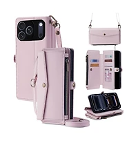 Artudatech Wallet Case with Removable Straps and Shoulder Strap for iPhone 12-17