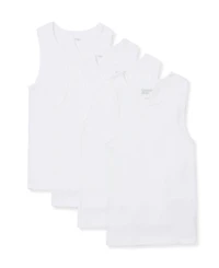 Lands' End Boys' 4-20 Ribbed Cotton Tank Tops, 4-Pack