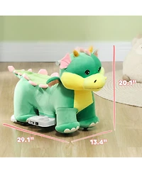 Glintex 6V Triceratops Battery-Powered Ride-On with Music, Holds 55 lbs, Ages 18-36 Months