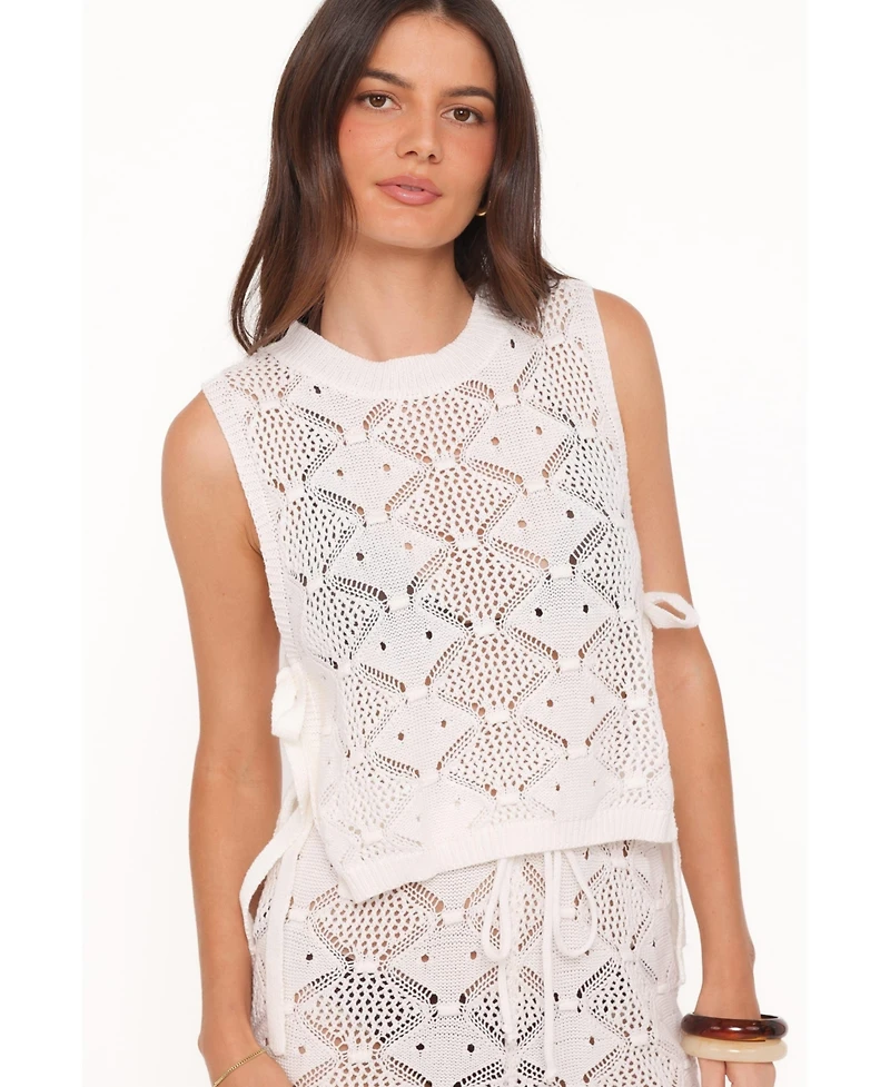 Petal and Pup Women's Ysabel Sleeveless Pointelle-Knit Top Shorts, 2-Piece Set