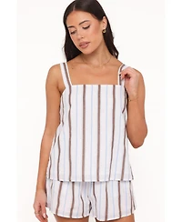 Petal and Pup Women's Sallie Square Neckline Pull-On Top Shorts, 2-Piece Set