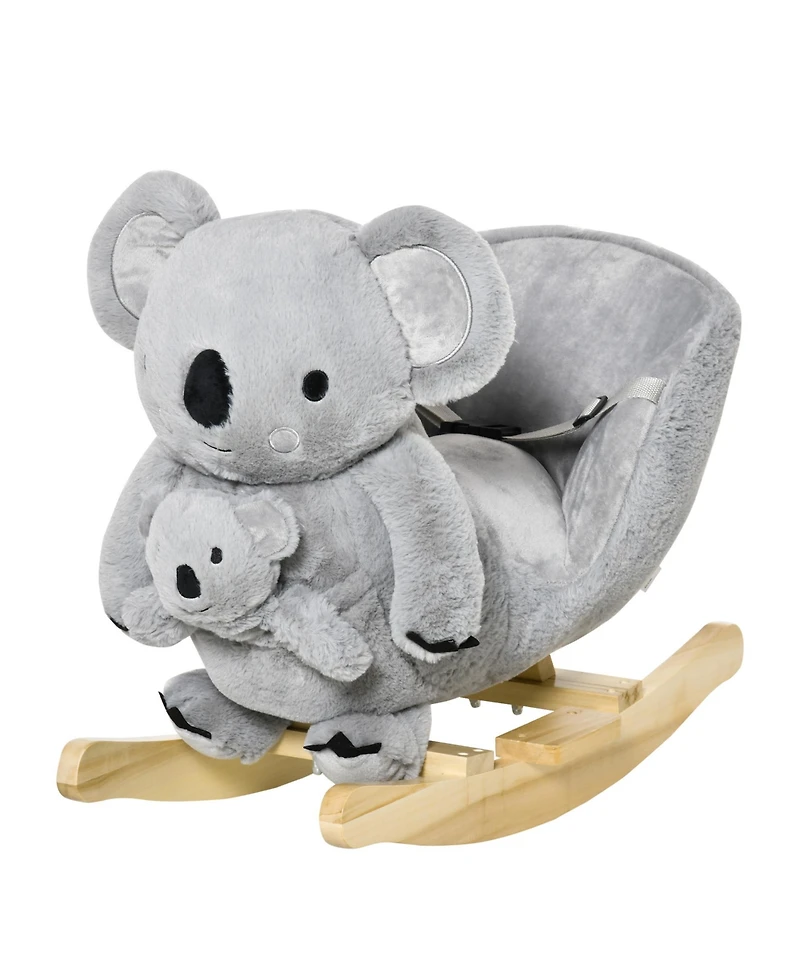 Glintex Rocking Koala with Realistic Sounds, Poplar Wood, 99 lbs Capacity, Ages 18-36 Months