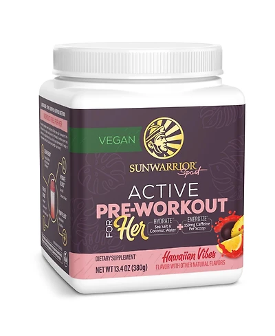 Sunwarrior Active Pre Workout for Her Powder Hawaiian Vibes Flavor 360 g 30 Servings