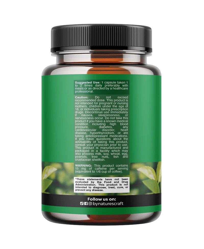 Mav Nutrition Tea Extract Capsules 500 Milligram with Egcg and Naturally Occurring Caffeine, 60 Count