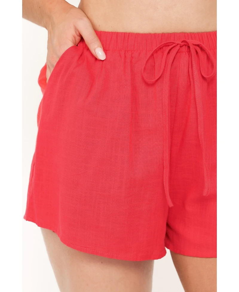 Petal and Pup Women's Karly Boat Neckline Tiered Short-Sleeve Top Shorts, 2-Piece Set