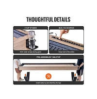Slickblue 2-in-1 Shuffleboard Table with Bowling Game Set, 9-Foot, Ages 18+
