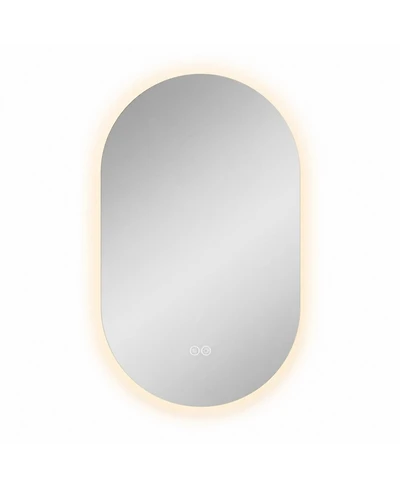 Phying Capsule Led Backlit Bathroom Mirror Anti-Fog Vanity Mirror with 3 Color Temperatures Mount Modern Wall Mounted Makeup Mirror for Bathroom