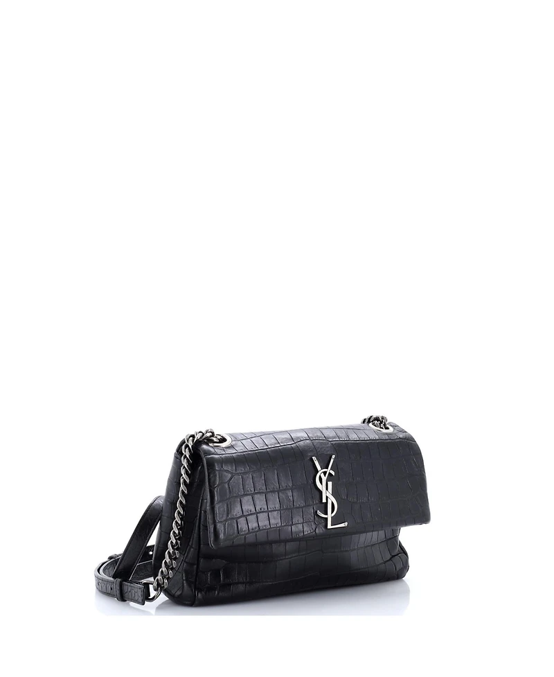 Pre-Owned Saint Laurent Small West Hollywood Shoulder Bag Embossed Leather