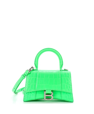 Pre-Owned Balenciaga Xs Hourglass Top Handle Bag Embossed Leather
