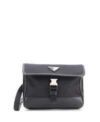 Pre-Owned Prada Small Buckle Flap Crossbody Bag Re-Nylon and Leather