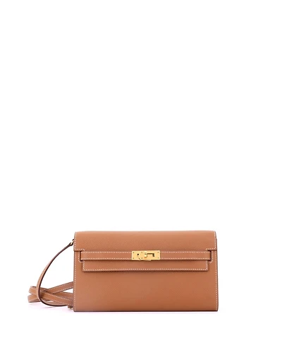 Pre-Owned HERMES Kelly To Go Mini Crossbody Leather Wallet