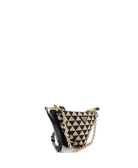 Pre-Owned Prada Mini Double Symbole Triangle Bag Leather and Jacquard