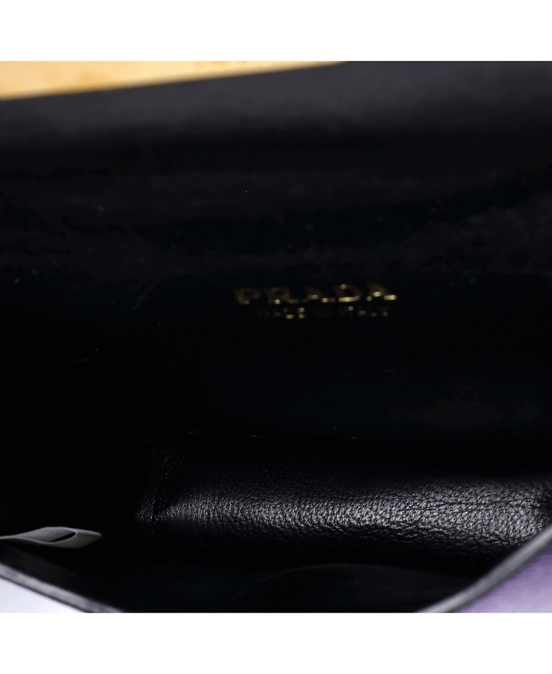 Pre-Owned Prada Micro Cahier Crossbody Bag Embellished Leather