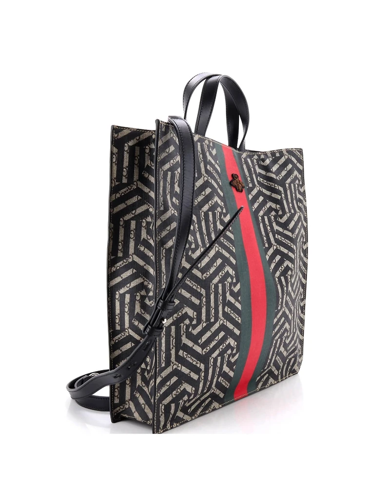 Pre-Owned Gucci Caleido Convertible Coated Canvas Laptop-Compatible Tote, 14"W x 15"H x 1.5"D