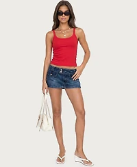 Edikted Womens Rae Denim Mini Skort