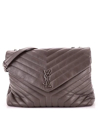 Pre-Owned Saint Laurent Large Loulou Shoulder Bag Matelasse Chevron Leather