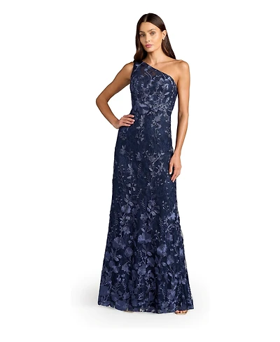 Mac Duggal Petite One Shoulder Lace Embroidered Gown