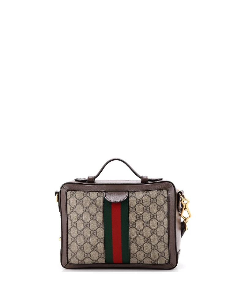 Pre-Owned Gucci Small Ophidia Zip Around Gg Coated Canvas Camera Bag
