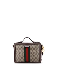 Pre-Owned Gucci Small Ophidia Zip Around Gg Coated Canvas Camera Bag