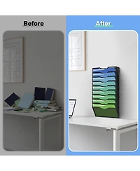 Four Candies Wall File Organizer 5 Vertical Pockets Metal Mounted Holder