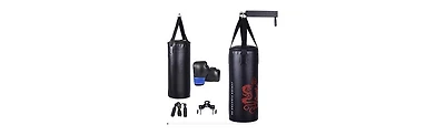 Glintex Punching Bag Set, 5-Piece 40 lb Filled Boxing Kit with Pu Heavy Bag, Gloves, Jump Rope, Hanging Hook and Carry Backpack