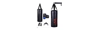 Glintex Punching Bag Set, 5-Piece 40 lb Filled Boxing Kit with Pu Heavy Bag, Gloves, Jump Rope, Hanging Hook and Carry Backpack