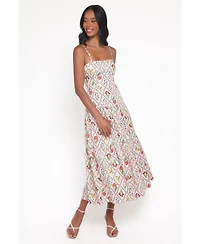Petal and Pup Women's Botanique Floral-Print A-Line Square Neck Midi Dress