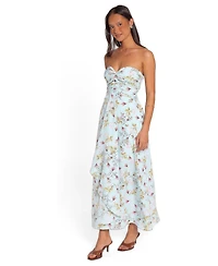 Petal and Pup Women's Marta Strapless Floral A-Line Midi Dress