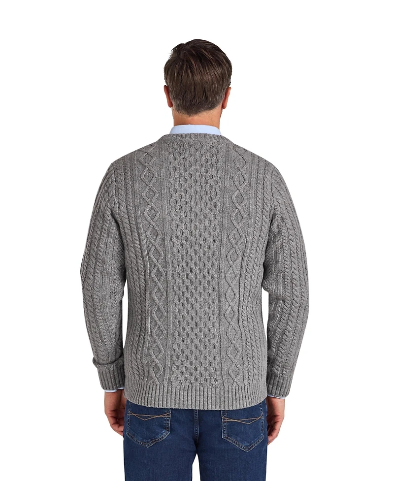 Raging Bull Men's Chunky Cable-Knit Relaxed-Fit Crewneck Sweater