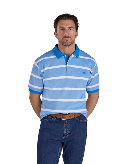 Raging Bull Men's Birdseye Stripe Polo Shirt