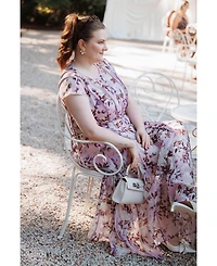 Petal and Pup Women's Livio Wedding Guest Floral-Print A-Line Maxi Dress