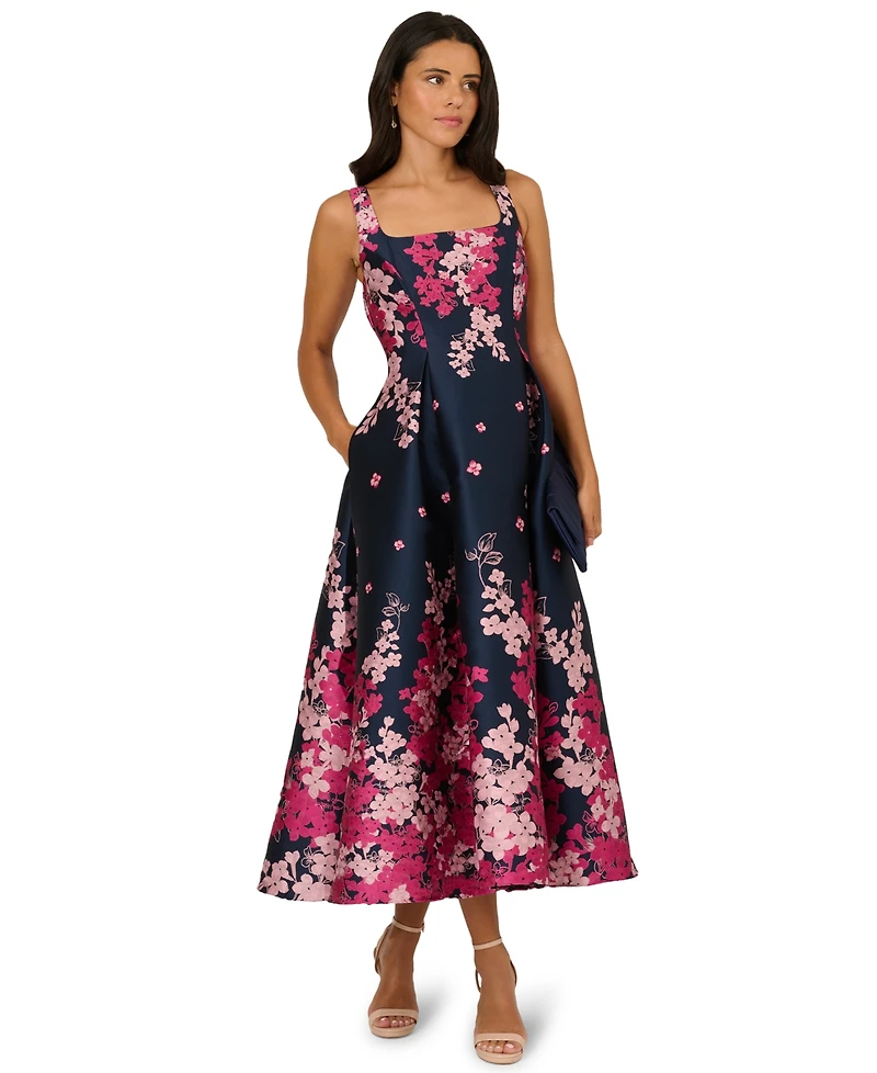 Adrianna Papell Women's Jacquard Fit & Flare Dress