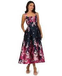 Adrianna Papell Women's Jacquard Fit & Flare Dress