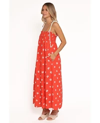 Petal and Pup Women's Josie Floral Square-Neckline Smocked-Bodice Maxi Dress