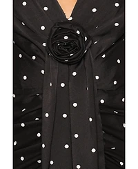 Petal and Pup Women's Eluna V-Neck Polka-Dot A-Line Midi Dress